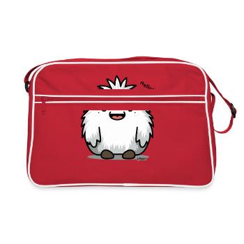 Hallo kleines lustiges, bezauberndes Monster - Retro Tasche - Rot/Weiß - Vorne