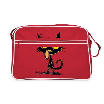 The best and coolest dizzy cat - Retro Bag - red/white - Front