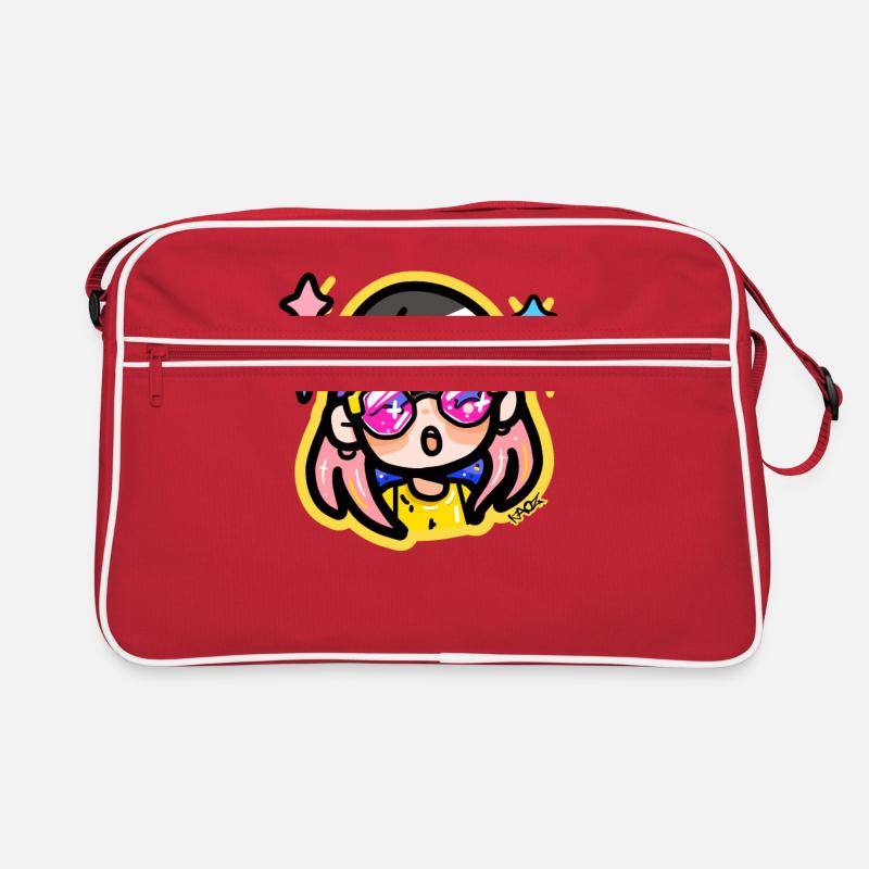 Chibi fille d’anime avec des lunettes Sac Retro
