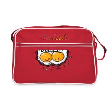 Oeufs au plat Kawaii Happy - Sac Retro - rouge/blanc - Devant