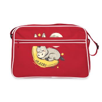 Âne endormi sur une banane, endormi - Sac Retro - rouge/blanc - Devant
