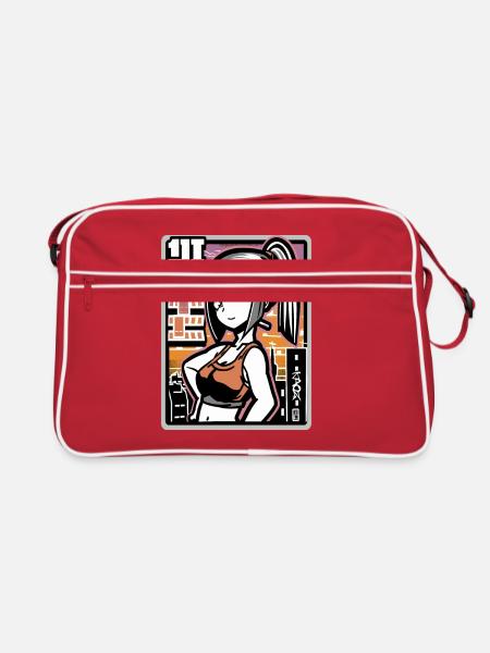 Anime Naughty City Girl - Retro Bag - red/white - Front