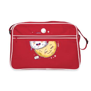 Sleepy Mozzarella Cheese on a Cheese Moon - Retro Bag - red/white - Front