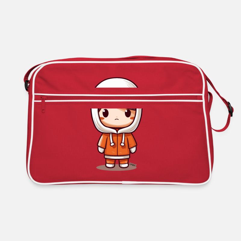 Mignon Kawaii Chibi Kid avec veste à capuche Sac Retro