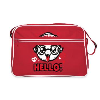 The funny weird hello-hello boy - Retro Bag - red/white - Front