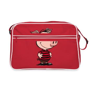 Little Funny Pig Boy - Retro Bag - red/white - Front