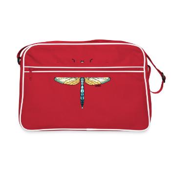 Libelle - Retro Tasche - Rot/Weiß - Vorne