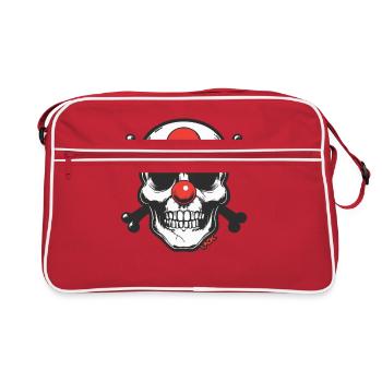 Nez de clown rouge, crâne et os - Sac Retro - rouge/blanc - Devant