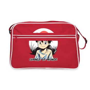 Changer le monde, changer le monde, changer le monde - Sac Retro - rouge/blanc - Devant