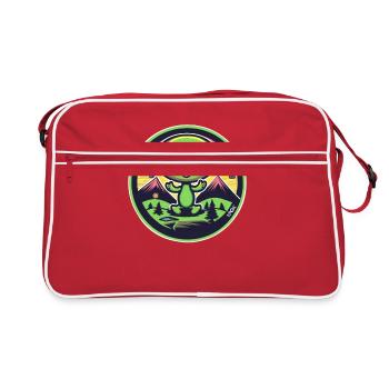 Extraterrestre mignon joyeux dans la nature - Sac Retro - rouge/blanc - Devant