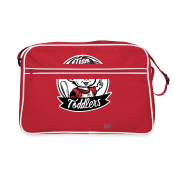 Équipe de logo de baseball amusante pour les tout-petits - Sac Retro - rouge/blanc - Devant
