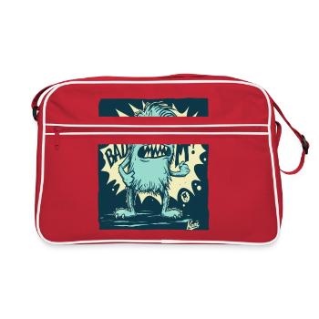 Das böse, wütende, coole und lustige Monster - Retro Tasche - Rot/Weiß - Vorne