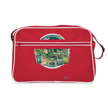 Plants are my therapy session - Retro Bag - red/white - Front
