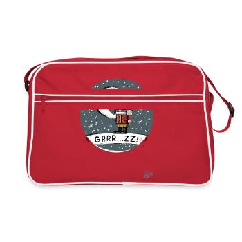 Schläfriger Nussknacker mit Mond und Sternen - Retro Tasche - Rot/Weiß - Vorne