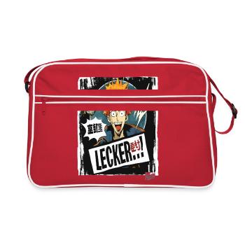 Ramen de dessin animé : Le gars dit « Miam ! » - Sac Retro - rouge/blanc - Devant