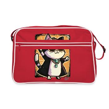 Cool Rocker Cat Revolution - Retro Bag - red/white - Front