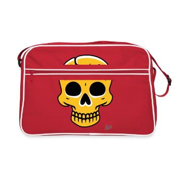 cool yellow skull - Retro Bag - red/white - Front