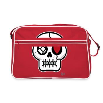 cool skull with heart - Retro Bag - red/white - Front