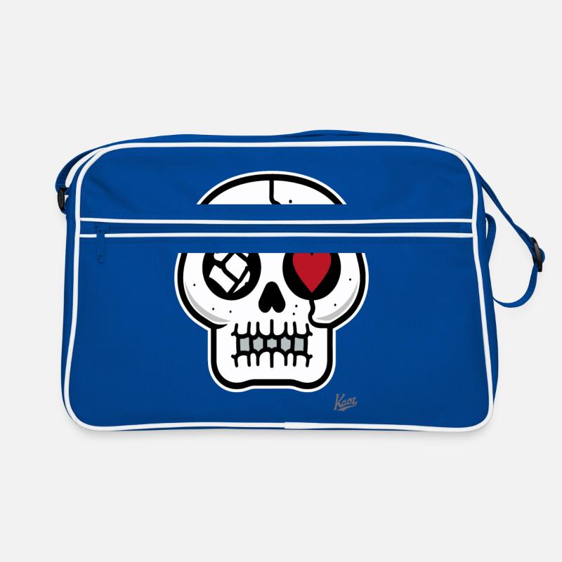 crâne cool avec coeur Sac Retro