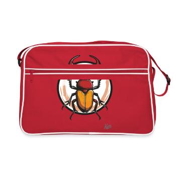Large, fat, mighty XXL stag - Retro Bag - red/white - Front
