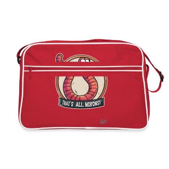 Funny, cheeky, worm: That's it, you idiots - Retro Bag - red/white - Front