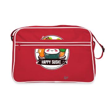 Kawaii Cute: Fun and Happy Sushi Designs - Retro Bag - red/white - Front