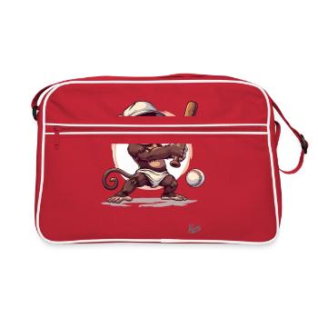 Joueur de baseball avec batte : Baby Monkey - Sac Retro - rouge/blanc - Devant