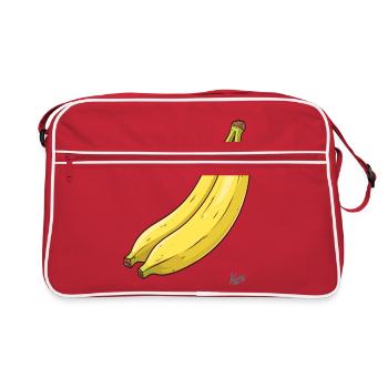 Deux bananes sont une paire de bananes - Sac Retro - rouge/blanc - Devant