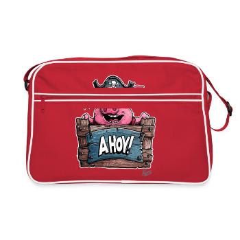 Drôle de pirate cochon, Ohé ! - Sac Retro - rouge/blanc - Devant
