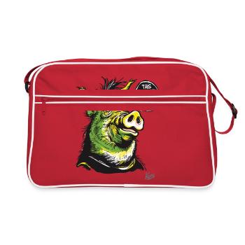 Fat Sow Wild Boar Pig : Hunting is annoying! - Retro Bag - red/white - Front
