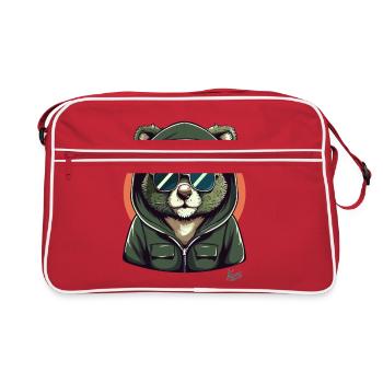 Sweat à capuche cool et lunettes de soleil Koala Bear - Sac Retro - rouge/blanc - Devant