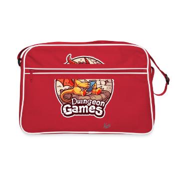 Little Cute Dragon Playing Dungeon Video Games - Retro Bag - red/white - Front