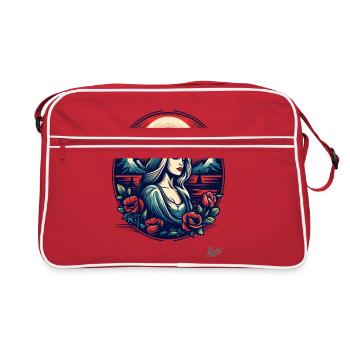 Mutter Natur: Die Schönheit treuer Frauen und Rose - Retro Tasche - Rot/Weiß - Vorne