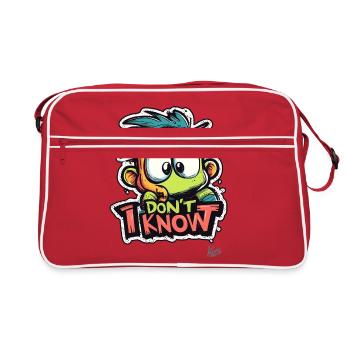 Little funny man: I don't know - Retro Bag - red/white - Front