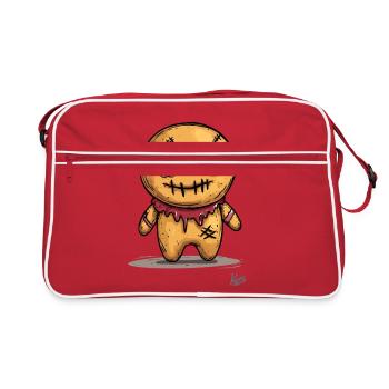 Voodoo-Puppen-Lebkuchenmann - Retro Tasche - Rot/Weiß - Vorne