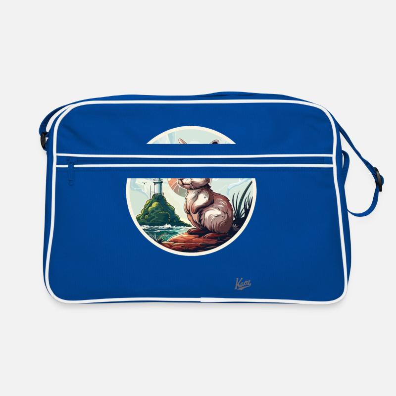 Der Hase am Leuchtturm Retro Tasche
