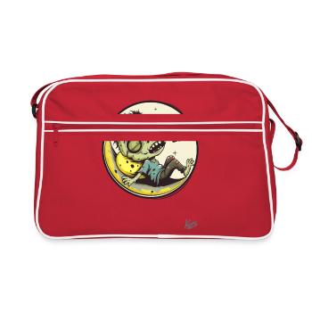 Ugly sleeping funny zombie - Retro Bag - red/white - Front