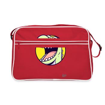 Dino amical et heureux - Sac Retro - rouge/blanc - Devant