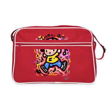 Cool Happy Child : le breakdance bat dans le sang - Sac Retro - rouge/blanc - Devant