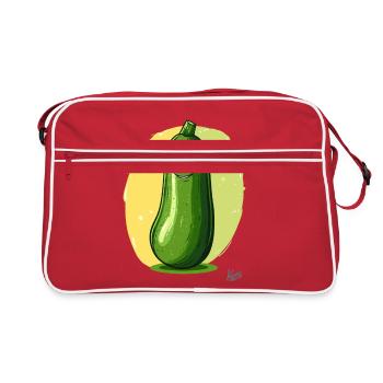 Courgettes drôles et déplacées. - Sac Retro - rouge/blanc - Devant
