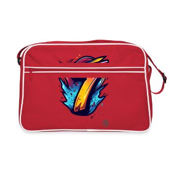 Design « 7 » lumineux aux couleurs explosives - Sac Retro - rouge/blanc - Devant