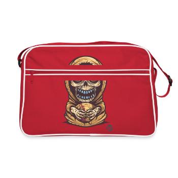 Matryoshka Zombie Skeleton Skull - Retro Bag - red/white - Front