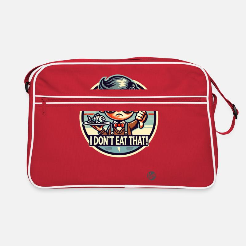 Garçon avec des lunettes et un plat à poisson : pouces vers le bas Sac Retro