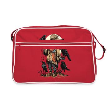Corbeaux et corbeaux portés par un épouvantail - Sac Retro - rouge/blanc - Devant