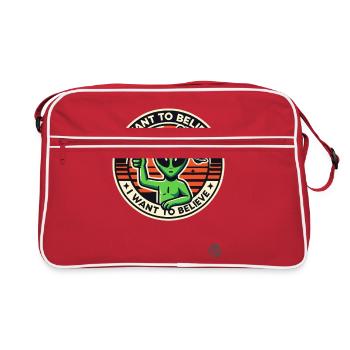 Green Alien : Pouce en l’air, je veux croire - Sac Retro - rouge/blanc - Devant