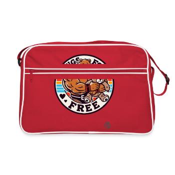 Bodybuilder Bear Little Bear Hugs Free - Retro Bag - red/white - Front