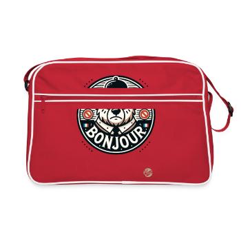 Le Gentil-Ours Français : Bonjour - Sac Retro - rouge/blanc - Devant