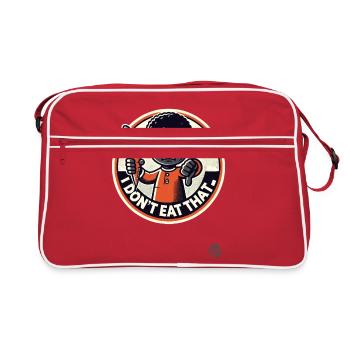 Petit garçon avec de la carotte, je ne mange pas ça ! - Sac Retro - rouge/blanc - Devant