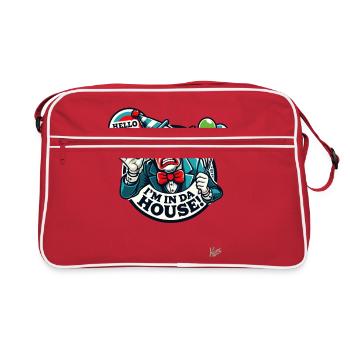 Der fiese und miese Clown ist im Haus - Retro Tasche - Rot/Weiß - Vorne