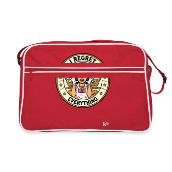 Genervte Hausfrau - Ich bereue alles - Retro Tasche - Rot/Weiß - Vorne